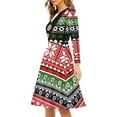 thumbnail image 2 of Suhoaziia Western Christmas Dress for Women Size L Native Aztec Snowflake Print Skater Skirts Comfort Smooth A-Line Skirt Winter Formal Church Going Out Jumpskirt with Sleeves, 2 of 7