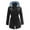 #0027-Black, variant on Women Rain Jacket Waterproof Active Outdoor Trench Raincoat with Hood Lightweight Plus Size