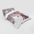 thumbnail image 2 of Ambesonne Fox Bedding Set 4 Pcs, Snowy Country Furry Animal, Queen, Redwood Brown White, 2 of 2