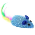 thumbnail image 1 of Juguete de ratón para gato, juguete interactivo de plástico con plumas sintéticas para mascotas, juguete para morder, 1 of 5