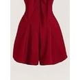 thumbnail image 3 of Women'S Elegant Red Sleeveless Romper with V-Neck and Backless Design - Machine Washable, Perfect for Spring/Summer, Simple and Chic Style, Spring Fashion, Quality Construction, 3 of 4