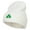 White, variant on St Patrick's Three Clover Embroidered Long Beanie - Dk Grey OSFM