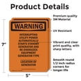 thumbnail image 2 of (2 Pack) Interrupting Utility Power Automatically OSHA Warning Sign, 2 of 7