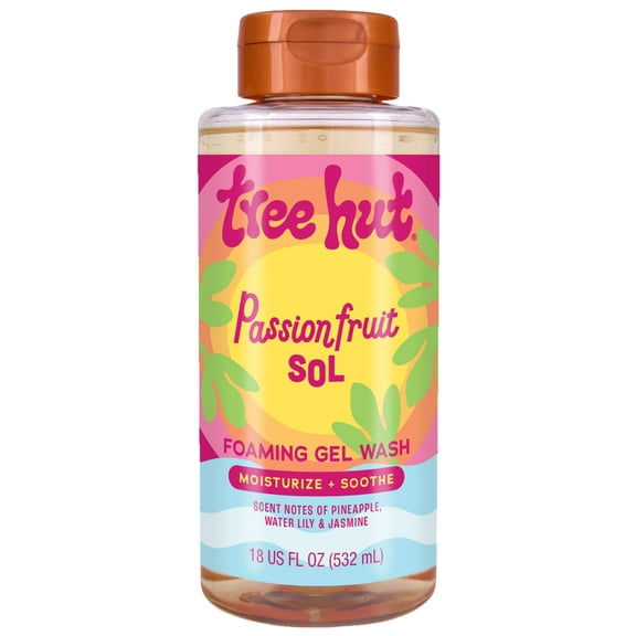 Tree Hut Passionfruit Sol Foaming Gel Body Wash, 18 fl oz
