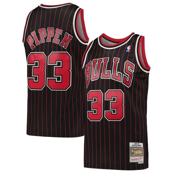 Men's Mitchell & Ness Scottie Pippen Black Chicago Bulls Hardwood Classics Swingman Jersey