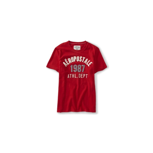 Aeropostale Mens 1987 Athl Dept bordado adornado playera, rojo, XX-Large