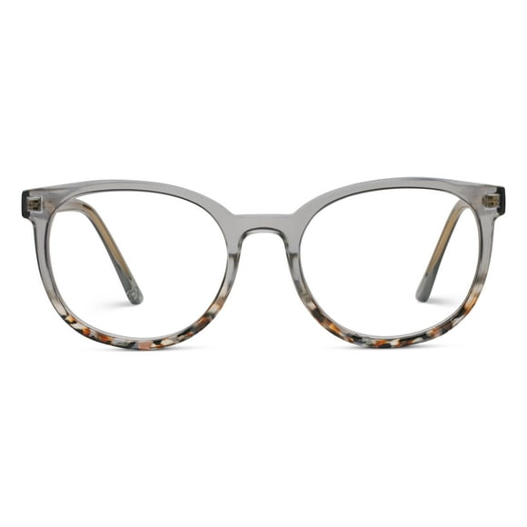 Peepers par PeeperSpecs Lunettes de Lecture Rondes pour Femmes, Anti-Lumière Bleue - Fumée +1.75