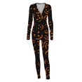 thumbnail image 5 of DYMADE Women Halloween Printed Buttons Long Sleeve Jumpsuit, 5 of 6