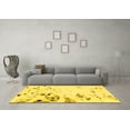 thumbnail image 3 of Ahgly Company Indoor Square Abstract Yellow Modern Area Rugs, 4' Square, 3 of 4