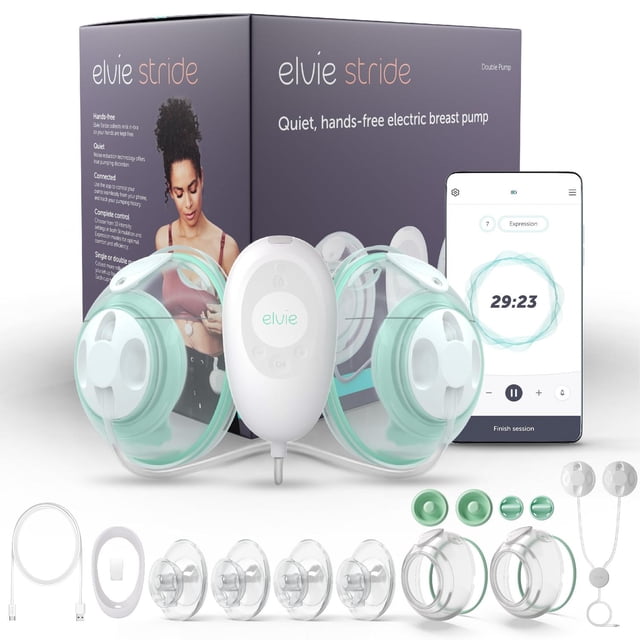 Extractor de Leche Elvie Stride Blanco Portátil Ultra Silencioso y Controlado por Aplicación