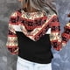 thumbnail image 5 of Sudaderas con capucha para mujer, sudadera con capucha azteca para mujer, suéter con estampado geométrico, camiseta de manga larga con cuello de tortuga, jersey con cordón, sudaderas con bolsillo Fridja fhghd3033, 5 of 7