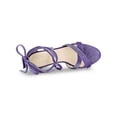 thumbnail image 4 of BLISSFUL STEP Women Velvet Lace-Up Clear Block Heel Sandals Elegant Purple 6, 4 of 7