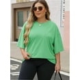 thumbnail image 3 of Womens Oversized T Shirts Summer Half Sleeve Crew Neck Tunic Tops, 3 of 4