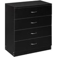 thumbnail image 1 of Modern Simple 4-Drawer Nightstand, Bedside Cabinet for Bedroom, Black, 1 of 1