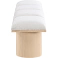 thumbnail image 3 of Meridian Furniture Pavilion Cream Boucle Fabric Bench, 3 of 8