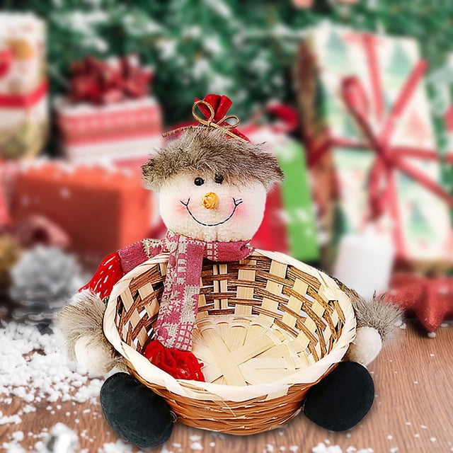 Agiferg Panier de Rangement pour Bonbons de Noël Décoration Père Noël Panier de Rangement Cadeau Grand