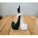thumbnail image 4 of Pareja De Cisnes En Cerámica Gris Y Blanca - Escultura Compuesta Por Dos Cisnes - Figura Decorativa 23 Cm De Alto - El Cisne Como Amuleto De Suerte Y Armonía, 4 of 5