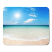 KDAGR Blue Summer Beach and Cloudy Sky Yellow Scene Ocean Sea Sun Sunny Mousepad Mouse Pad Mouse Mat 9x10 inch