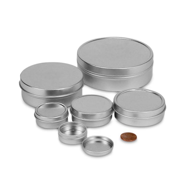 4 OZ BLACK SHALLOW ROUND TIN CAN-24/PACKAGE 