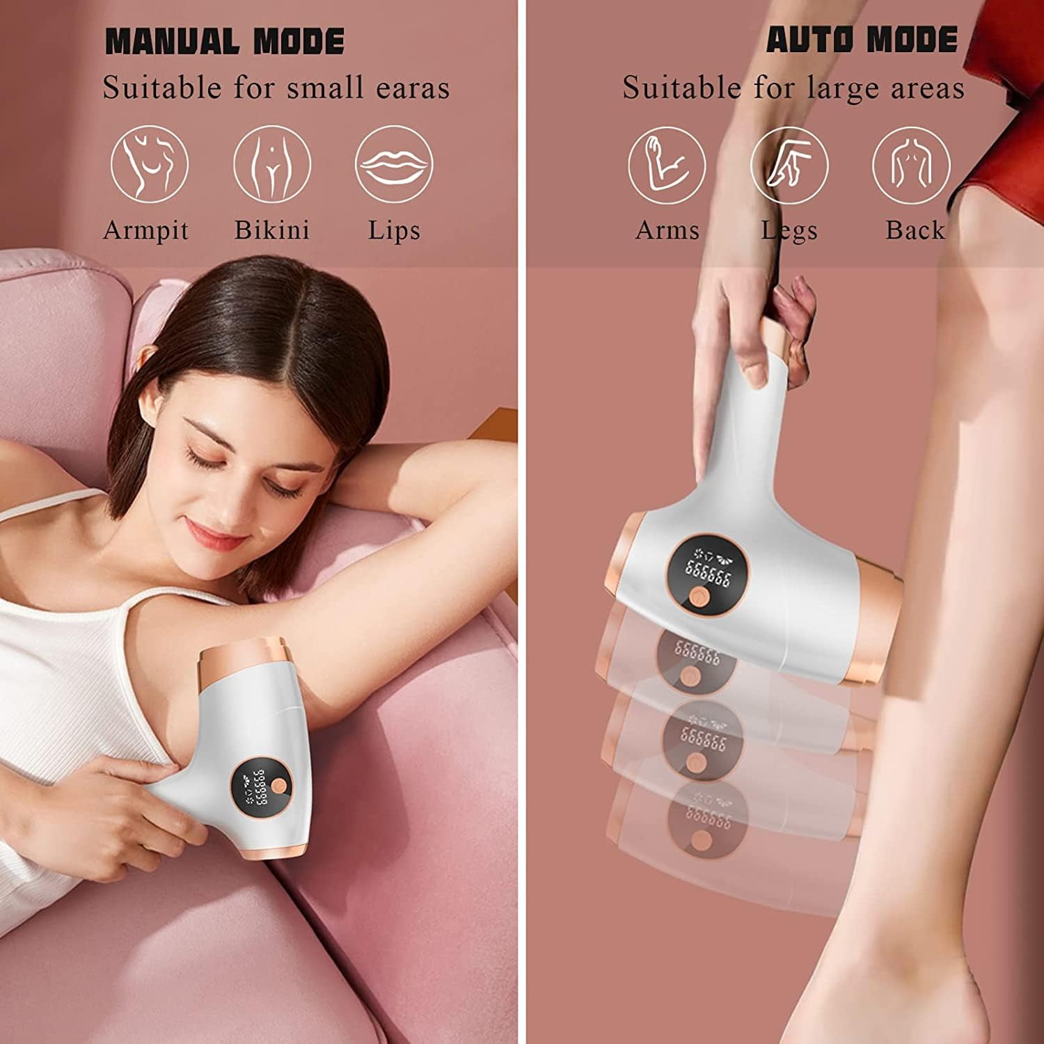 (3 pack) Yoovee IPL Laser Hair Removal Device – Ideal for Bikini Areas & Beyond,  Enhanced with 999,999 Flashes, FDA Approved