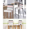 thumbnail image 5 of Pink Grey Striped Bar Stool Covers Set of 4, Farmhouse Modern Stretch Washable Bar Chair Covers with Backs, Removable Pub Counter Height Chair Cover for Kitchen Dining Room Cafe, 5 of 7