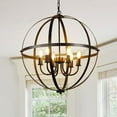 thumbnail image 7 of DINGLILIGHTING Rustic Chandelier Vintage Cage 6 Light Farmhouse Pendant Light, 7 of 7