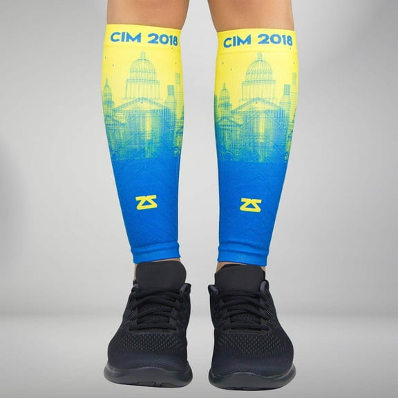 CIM 2018 Compression Leg Sleeves S/M / Blue/Yellow
