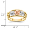 thumbnail image 4 of 14k Two Tone Gold Flower Ring Leaf, 4 of 9