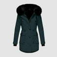 thumbnail image 2 of NECHOLOGY Flannel Wool Jacket Women Plus Size Daily Winter Coat Lapel Collar Long Sleeve Casual Warm Jackets for Women Outerwear Navy Large, 2 of 4