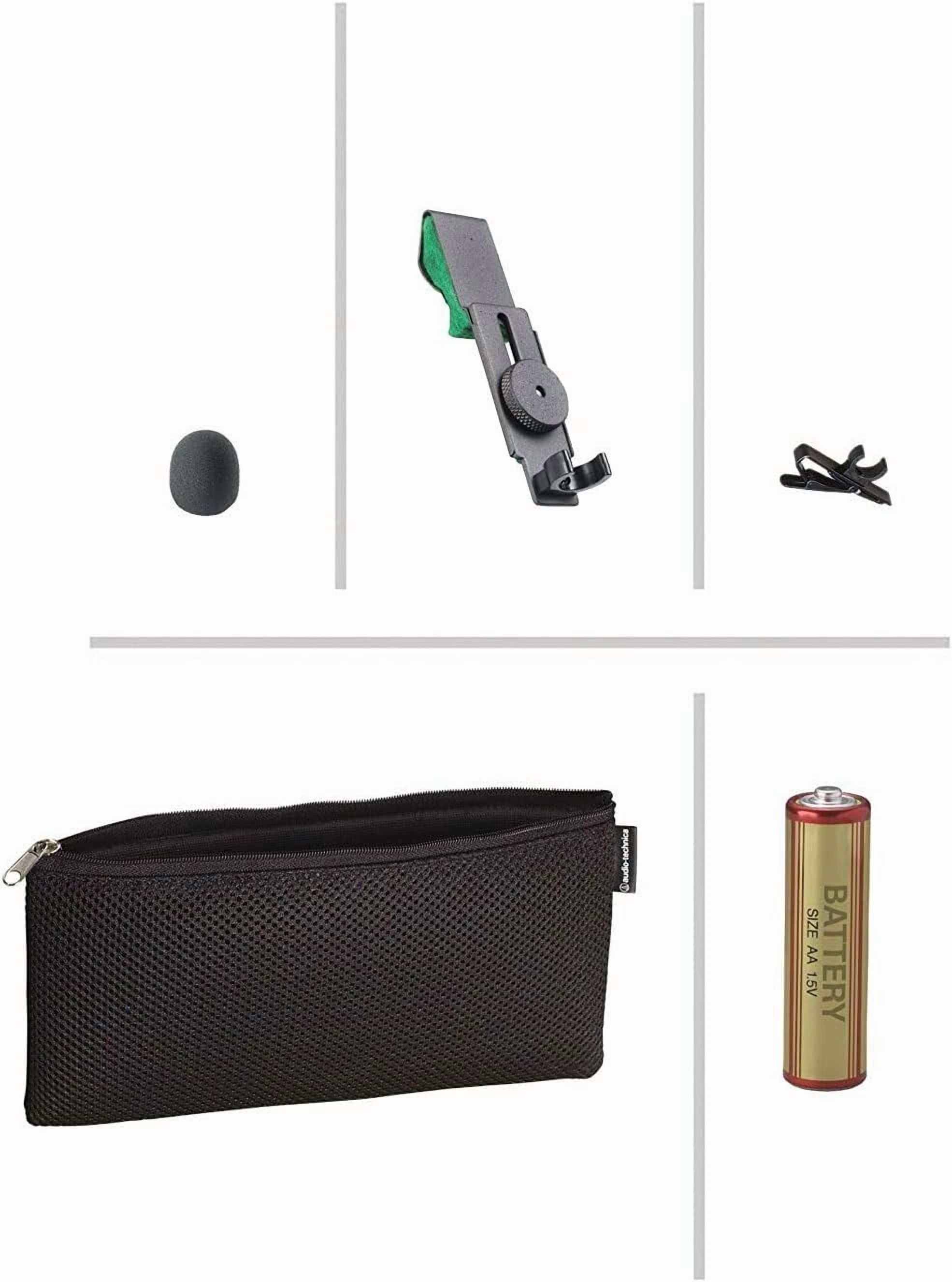Audio-Technica Pro 70 Cardioid Lavalier Microphone (Pack of 4) + Goby Labs Microphone cleaner + Pack of 4 10 Ft XLR Cable + Pack of 4 4xAA Batteries With Charger + More