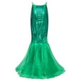 thumbnail image 4 of Sxiwei Womens Shiny Sequins Mermaid Tail Skirt Fish Scale Print Hip Skirt Maxi Dress Green XXL, 4 of 7