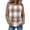 149#Camel, variant on Women Long Sleeve Shirts Plaid Print Raglan Sleeve Thermal Tops Crewneck Casual Fall Clothes