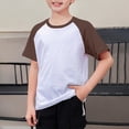 thumbnail image 2 of KPOPLK Kids Summer T Shirts Loose Fit Boys Crewneck Top Cartoon Print Shirt Short Sleeve Soft Tee 4-12Y Size 11-12 Years,Coffee, 2 of 4