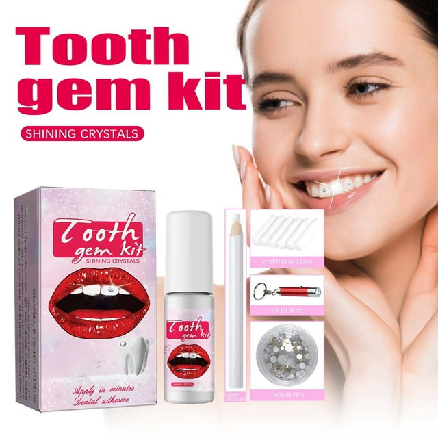 WIFKLSIIPG Tooth Gem Set Shining DIY Teeth Gems Accessories Easy to and Install Tooth Drill Shining Tooth Gems 5ml