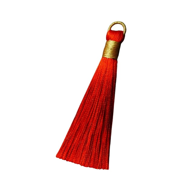 Langgg Marque-Page à Franges 8cm pour Fabrication de Bijoux, Décoration de Sac à Main Portable, Rouge Vin