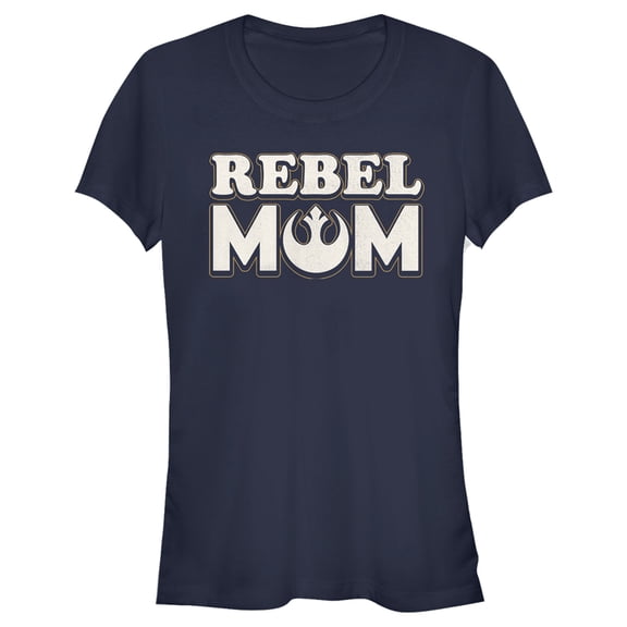 Junior's Star Wars: A New Hope Rebel Mom Graphic Tee Navy Blue Medium