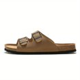 thumbnail image 4 of Sandalias planas con correa de hebilla para mujer, cómodas sandalias de color sólido con punta abierta, zapatos de playa de verano para mujer, 4 of 4