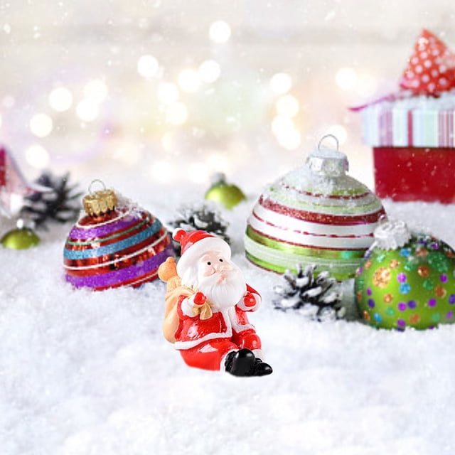 Xihbxyly Figuras de Papá Noel En Miniatura, Adornos Navideños de Resina, Juego de 7 Diseños, Ideas de Manualidades, Decoración Festiva para El Hogar, Adornos para Calcetines Navideños, Adornos para M
