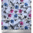 thumbnail image 1 of Soimoi Japan Crepe Satin Fabric Leaves & Floral Artistic Printed Craft Fabric by The Yard 42 Inch Wide, 1 of 3