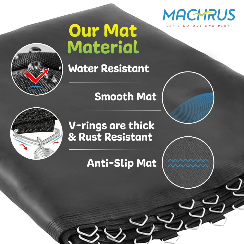 Machrus Upper Bounce Replacement Jumping Mat, Fits 8 ft Round Trampoline Frame with 60 V-Hooks, using 5.5" springs- Mat Only