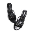 thumbnail image 6 of LuckLilac Women's 2 inch Sandals Slip-On Slide, Open Toe, Thin Low Heel Casual Party Wedding Holiday Wear，Black, 8.5M, 6 of 8