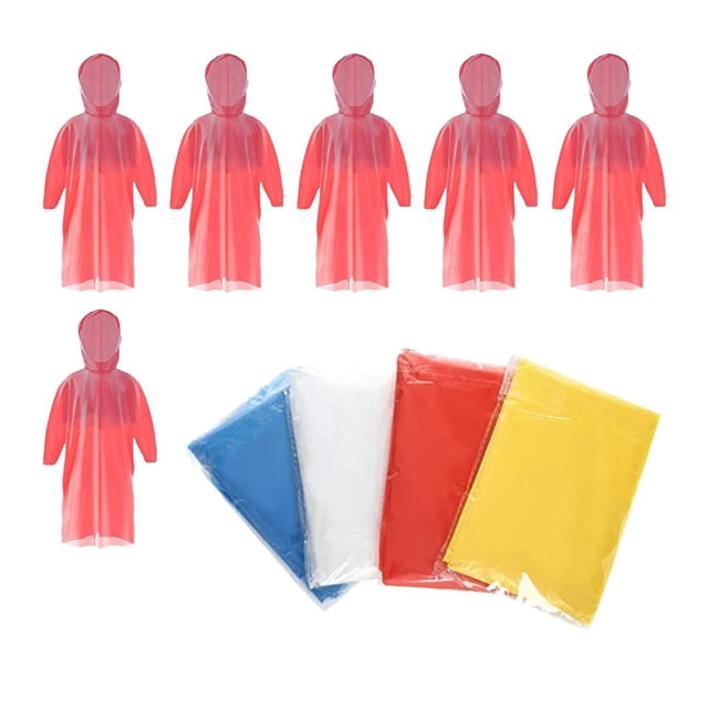 Paquete De 10 Capas De Lluvia Desechables De Primera , Impermeables, Al Aire Libre, Con Capucha De PVC, Poncho Soledad Chubasquero desechable para niños
