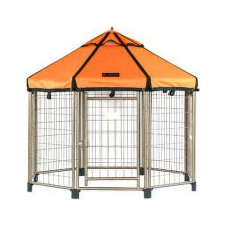 UPC: 0877370001469 | Pet Gazebo Indoor Outdoor Dog Kennel Play Pen with Waterproof Market-Top Cover Desert Sunset 4-ft