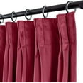 thumbnail image 2 of Double Pinch Pleated 100% Polyster Blackout Curtain Drapes Panel | Curtains for Living Room, Bedroom & Hall Dinning Living Open (1 Panel , 72" W x 95" L) { Burgundy }, 2 of 5