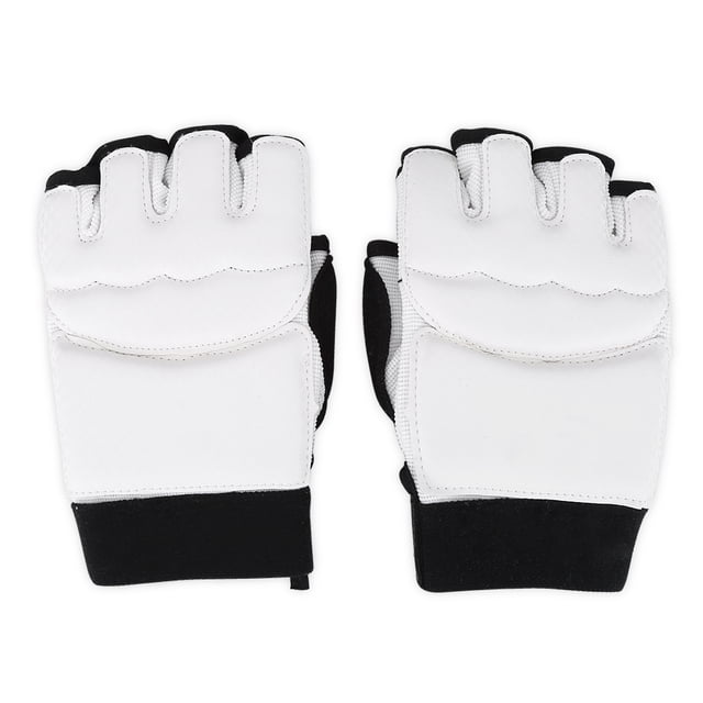 Guantes de boxeo para adultos/niños Taekwondo Sparring medio dedo protector de mano (guante XS)