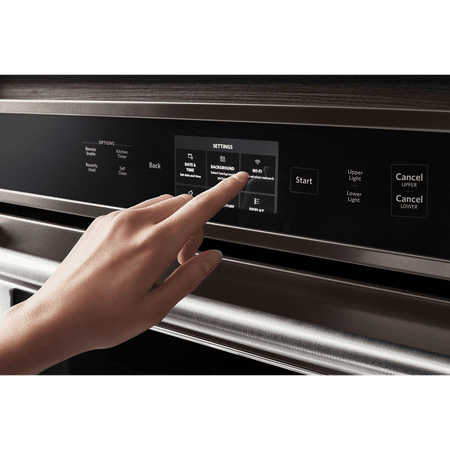 KitchenAid - Smart Oven+ 30" Built-In Double Electric Convection Wall Oven - Black stainless steel