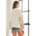 thumbnail image 3 of ADORA Contrast Crochet Open Front Long Sleeve Cardigan, 3 of 7