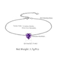 thumbnail image 5 of Beautlace 925 Sterling Silver Heart Charm Bracelet,Adjustable Birthstone Bracelet for Women,7.5" + 2" Extender, 5 of 8