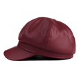 thumbnail image 3 of Minzimin Womens PU Leather Newsboy Cap 8 Panel Paperboy Newsie Cap Bakerboy Beret Cabbie Hat, 3 of 7