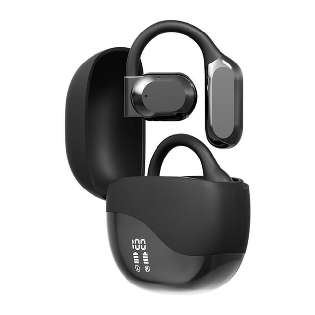 Audífonos Inalámbricos Traducción Bluetooth Traductor de Auriculares Dispositivo Trasero en Bluetooth Inalámbrico Verdadero Traducción de Idioma 144 Audífonos de Desgaste Del Oído Fungo Negro Auricula